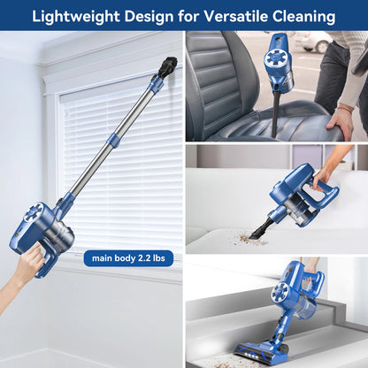 Cordless Vacuum Cleaner, 20Kpa Ultra-lightweight Stick Vacuum for Household Cleaning