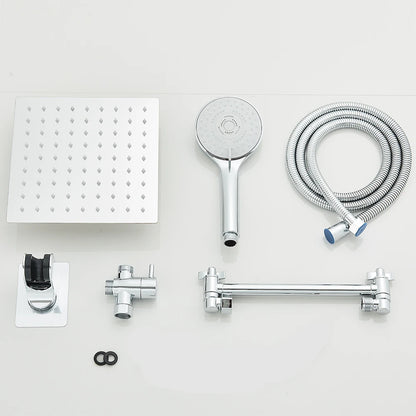 8-12Inch High Pressure Rain Shower Head with Adjustable Extension Arm With 3-way Handheld Shower Spray