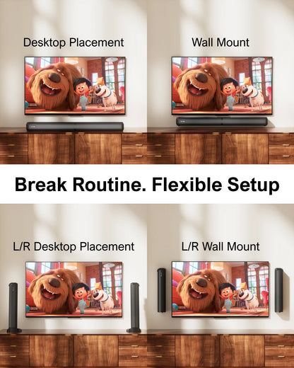 4.1ch Soundbar with Subwoofer,2-in-1 Detachable Bluetooth 5.3 Soundbar for Smart TV, Home Theater Bluetooth Speakers