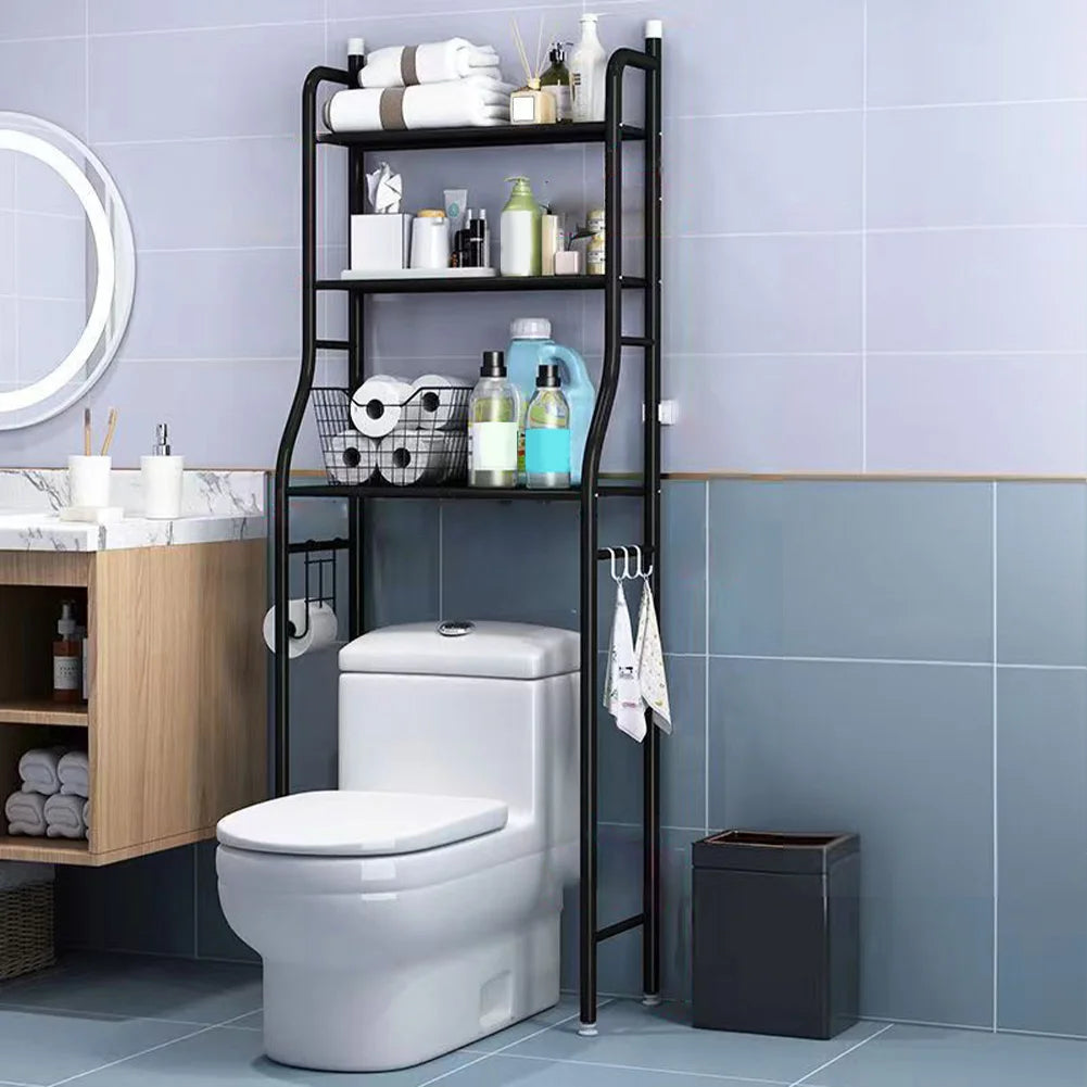 Over Toilet Storage Shelf,2/3-Tier Freestanding Over The Toilet Storage,Metal Bathroom Shelves with Paper Holder and Removable