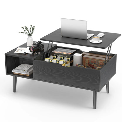 Top Coffee Tables For Living Room, Tea Wood Dining Tables, Adjustable Storage Shelf Easy to Lift Or Lower.