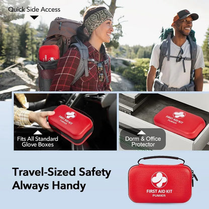 First Aid Kit for Car Home Travel Camping 350pcs Compact Waterproof Hard Case Public Emergency Must Have Survival Kits Perfect