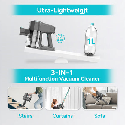 20Kpa Cordless Upright Ultra Lightweight Stick Vacuum for Carpet, Hard Floor, Car, Pet Hair