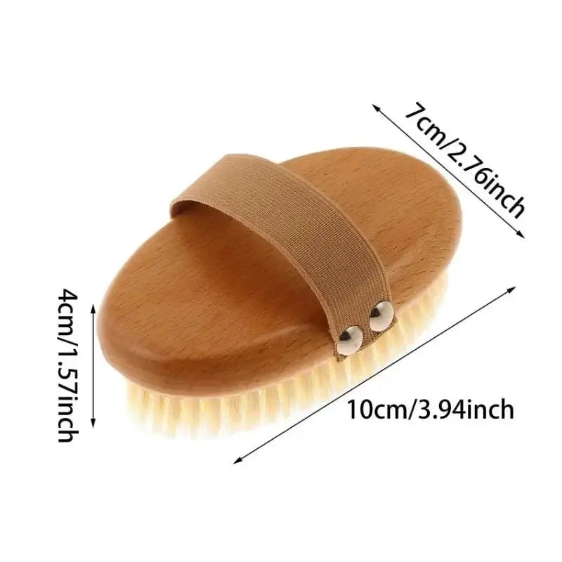 Wooden Body Brush Natural Boar Bristle Organic Dry Skin Exfoliating Bathing Brush