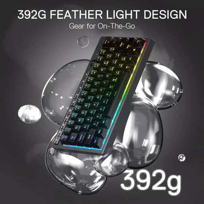 Wired RGB Membrane Gaming Keyboard, Compact 61 Keys Linear Mechanical-Feel Switch