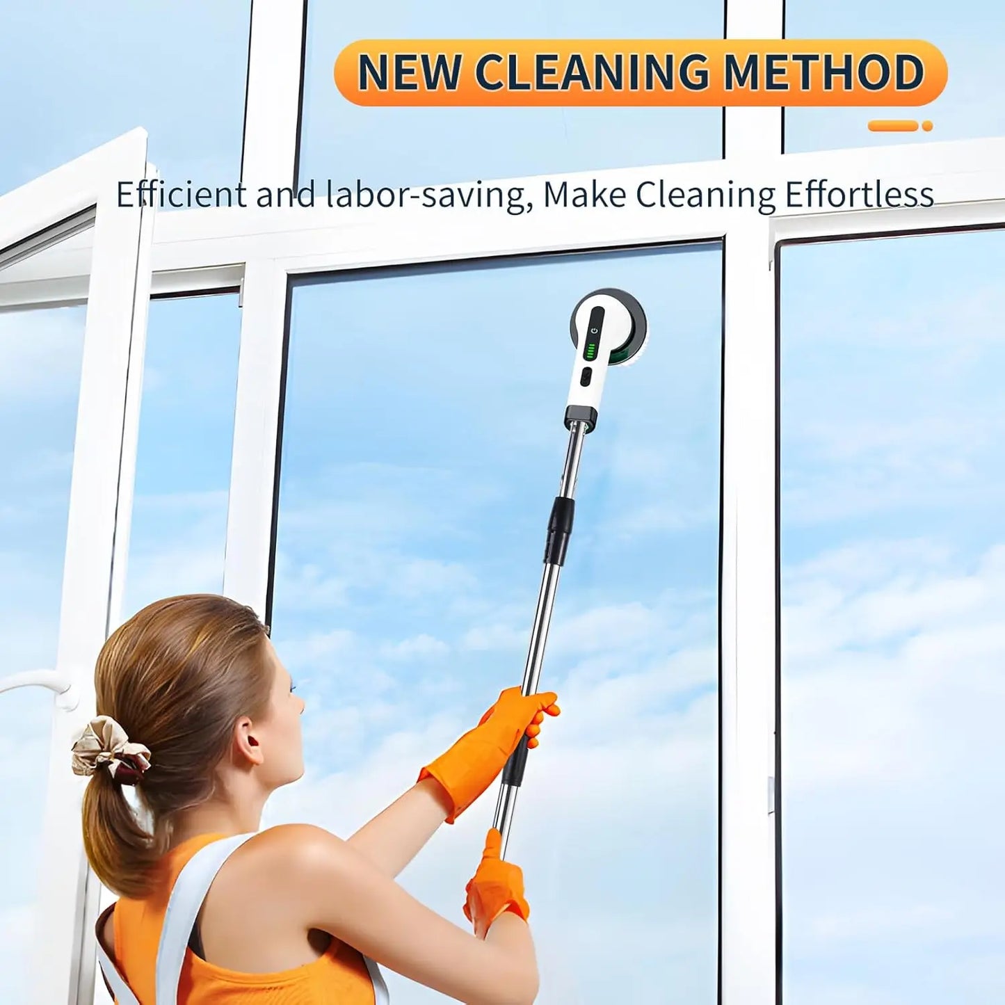 2025 Electric Rotating Floor Scrubber, Rechargeable Cleaning Brush, Shower Floor Scrubber, with 9 Brush Heads, 2H Power Dual Spe