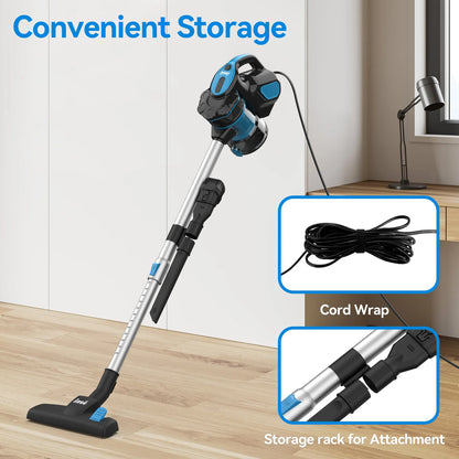 600W Motor Stick Handheld Vacuum Cleaner Powerful Suction for Home Pet Hair, Hard Floor