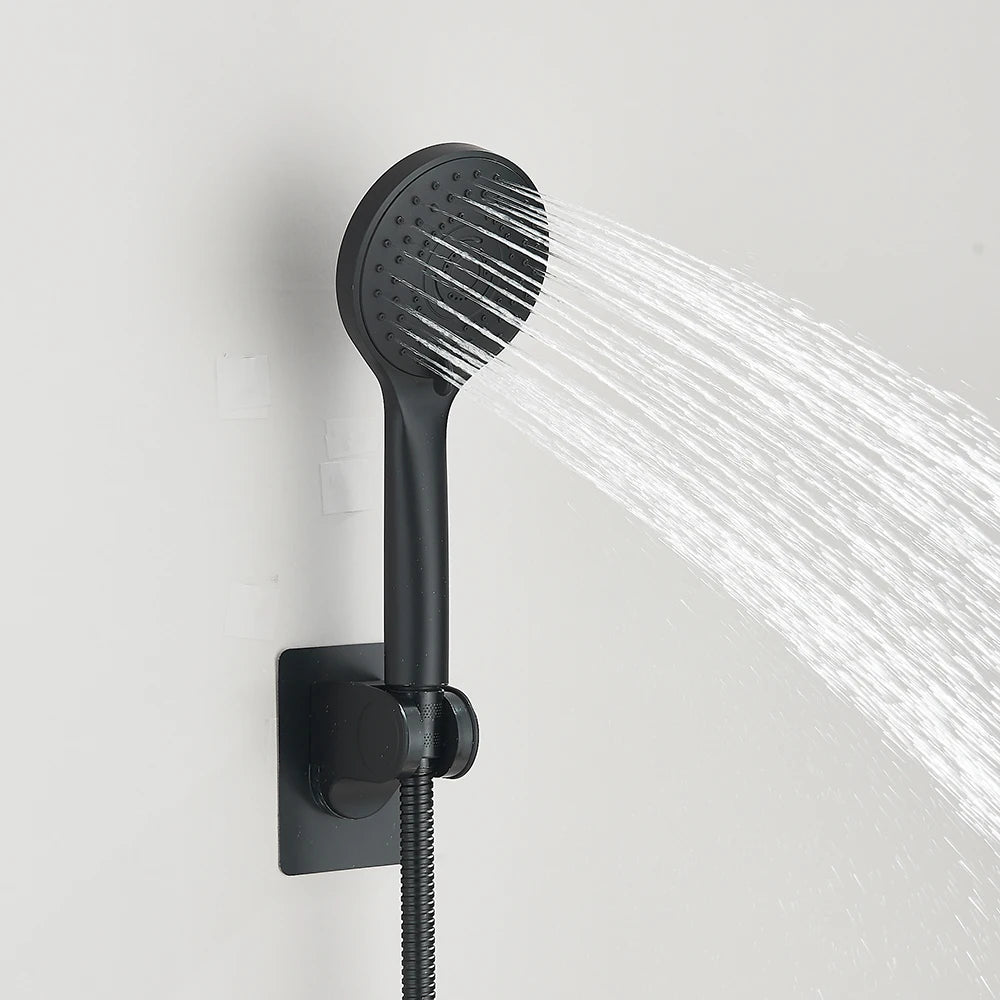 8-12Inch High Pressure Rain Shower Head with Adjustable Extension Arm With 3-way Handheld Shower Spray