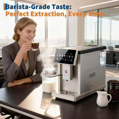 3rd-Gen Automatic Espresso Machine With Milk Frother Removable Brewer/Grinder 3-Level Flavor/Volume Detachable Milk Tank