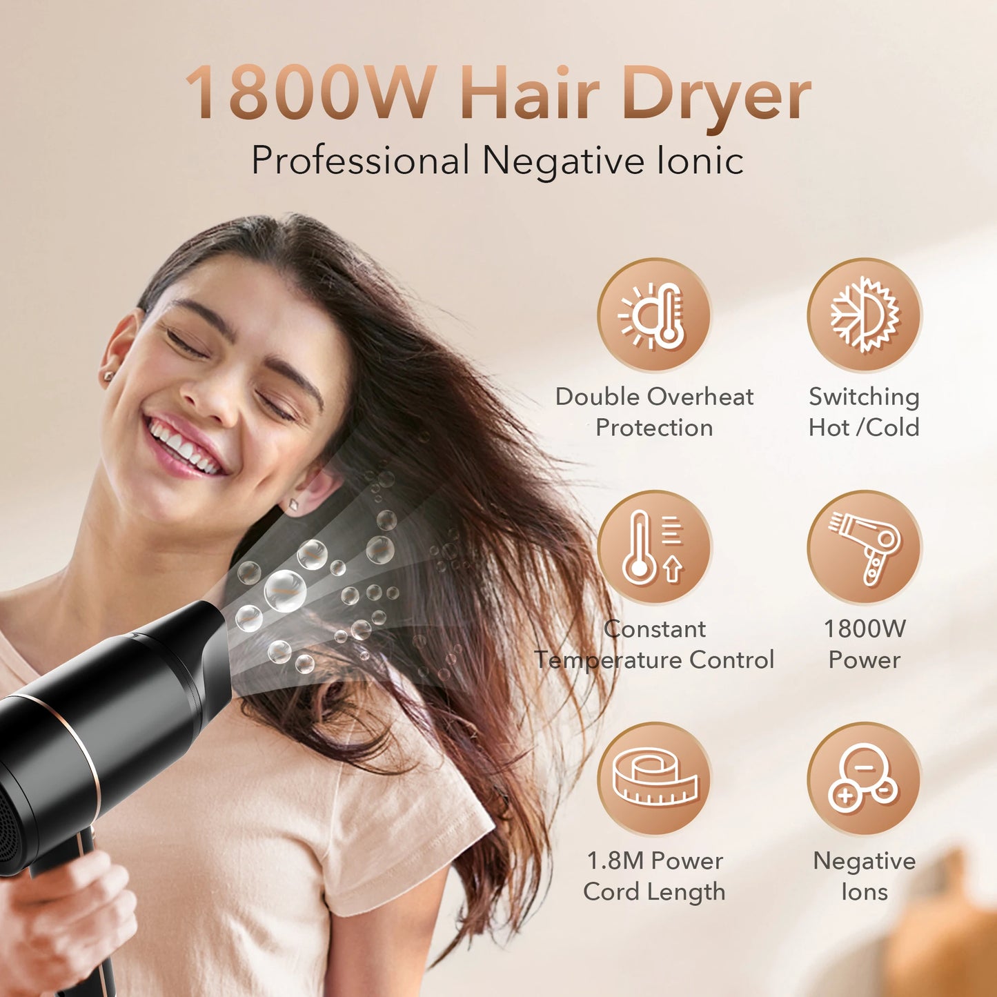 110v Hair Dryer Personal Hair Care Styling Negative Ion Tool Constant Anion Hair Dryers