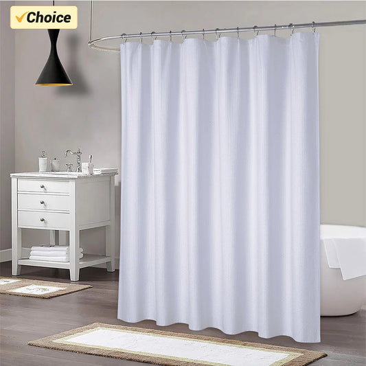 Soft Microfiber Fabric Shower Curtain or Liner for Bathroom, Bathtub Embossed Pattern Water Repellent 72x72Inches