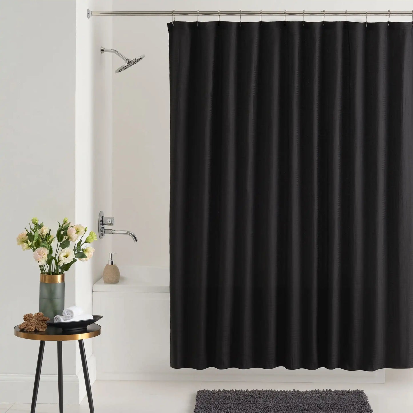 Henderson Black Mosaic 72” x 72” Shower Curtain，