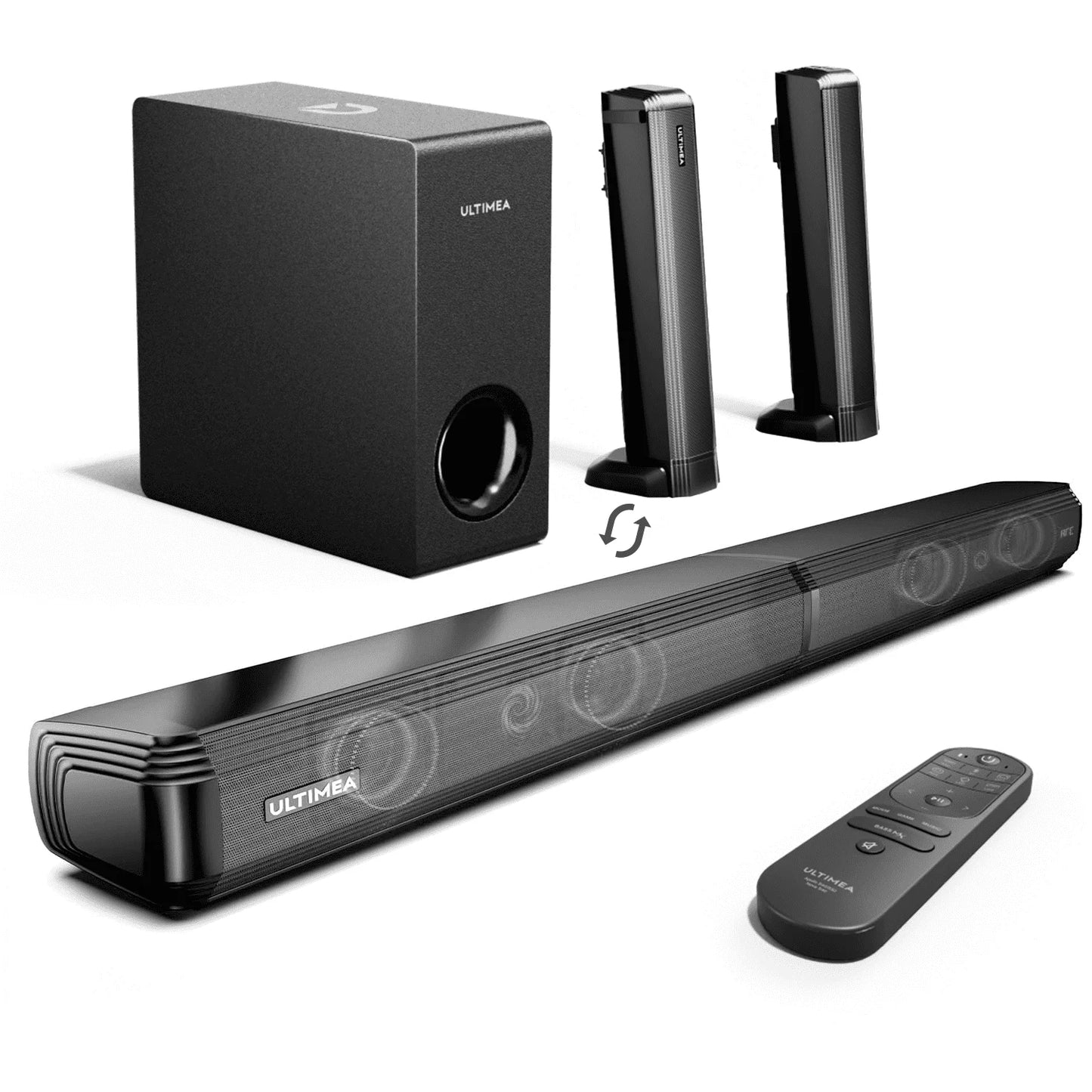 4.1ch Soundbar with Subwoofer,2-in-1 Detachable Bluetooth 5.3 Soundbar for Smart TV, Home Theater Bluetooth Speakers