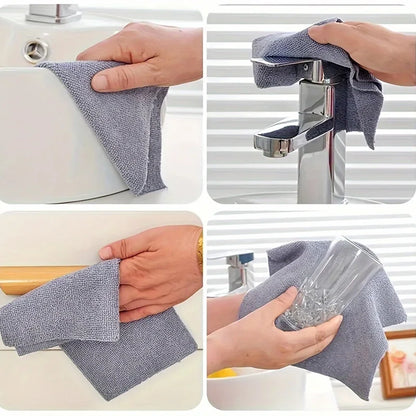 Microfiber Cleaning Cloths  - Reusable Lint-Free Towels for Kitchen, Dishes, Glass, Streak-Free & Oil-Resistant