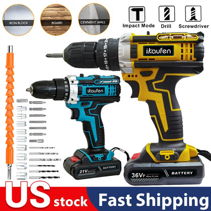 Multifunctional 21V rechargeable impact drill lithium battery cross-border flashlight gun drill
