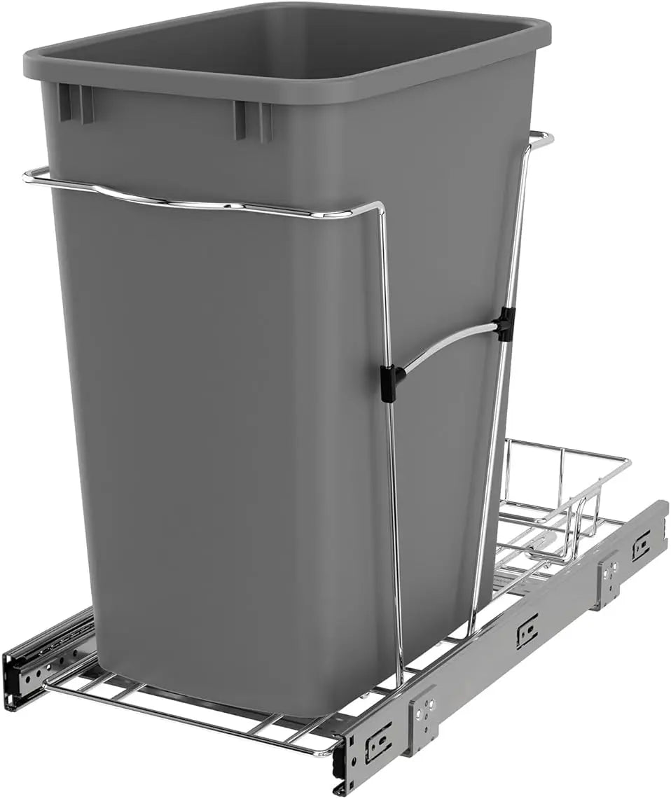 Pullout Trash Can 35 Qt Garbage Recycling Bin Full Extension Slides,
