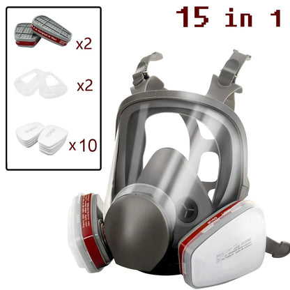 6800 Gas Mask Full Face Large Size Respirator Reusable Gas Paint Sprayer Chemical Wood working Dust