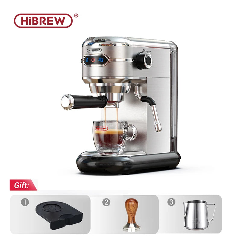 Coffee Maker Cafe tera 20 Bar Inox Semi Automatic Super Slim ESE POD& Powder Espresso Cappuccino Machine.