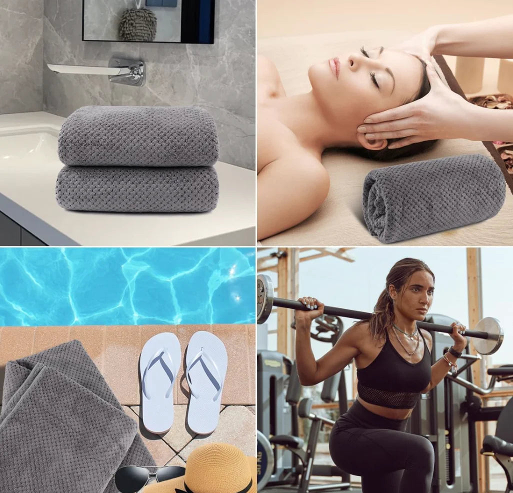 Bath Towel Set Pack of 2, (27 x 54 Inches) Microfiber Ultra Soft Highly Absorbent  Lightweight and Quick Drying Towel