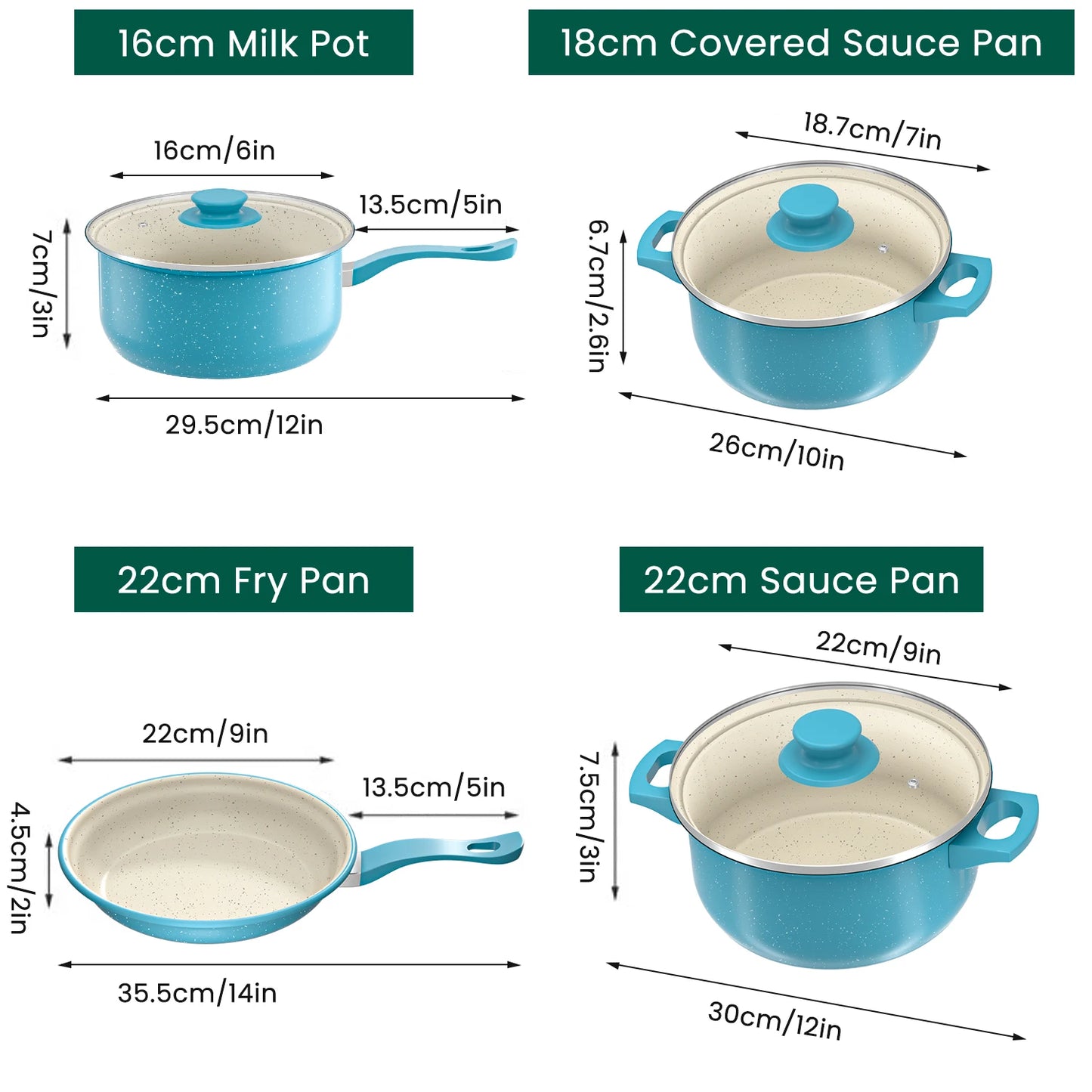 13-Piece Luxury Non-Stick Cookware Set Frying pan, casserole dish, wok, versatile, stylish, durable, outdoor set