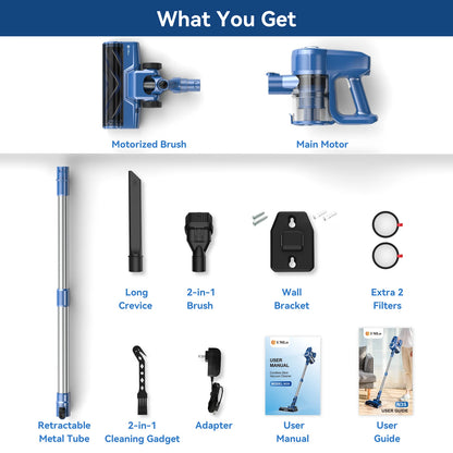 Cordless Vacuum Cleaner, 20Kpa Ultra-lightweight Stick Vacuum for Household Cleaning