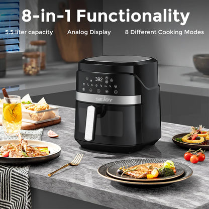 Air fryer 8-in-1,6L  Electric Hot fryer Oven Oilless Cooker, Roast, Bake, Plus Bake, Dehydrate, and Keep Food Warm,