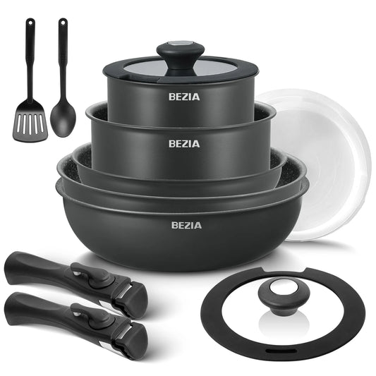 Induction Cookware Set 13 Pieces, Nonstick Pots and Pans Set with Removable Handles,