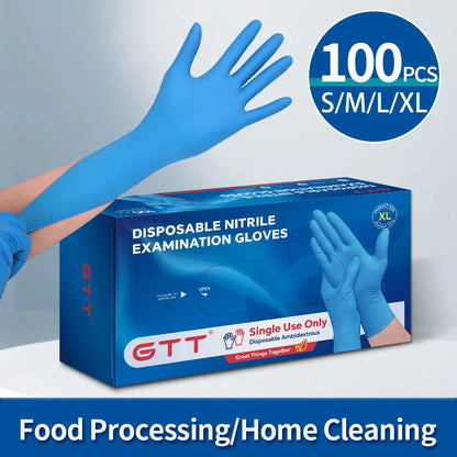 100pcs Disposable Nitrile Gloves Suitable For Home Use Latex Free Suitable For Lab Tattoo Kitchen And Food Contact Thick Durable