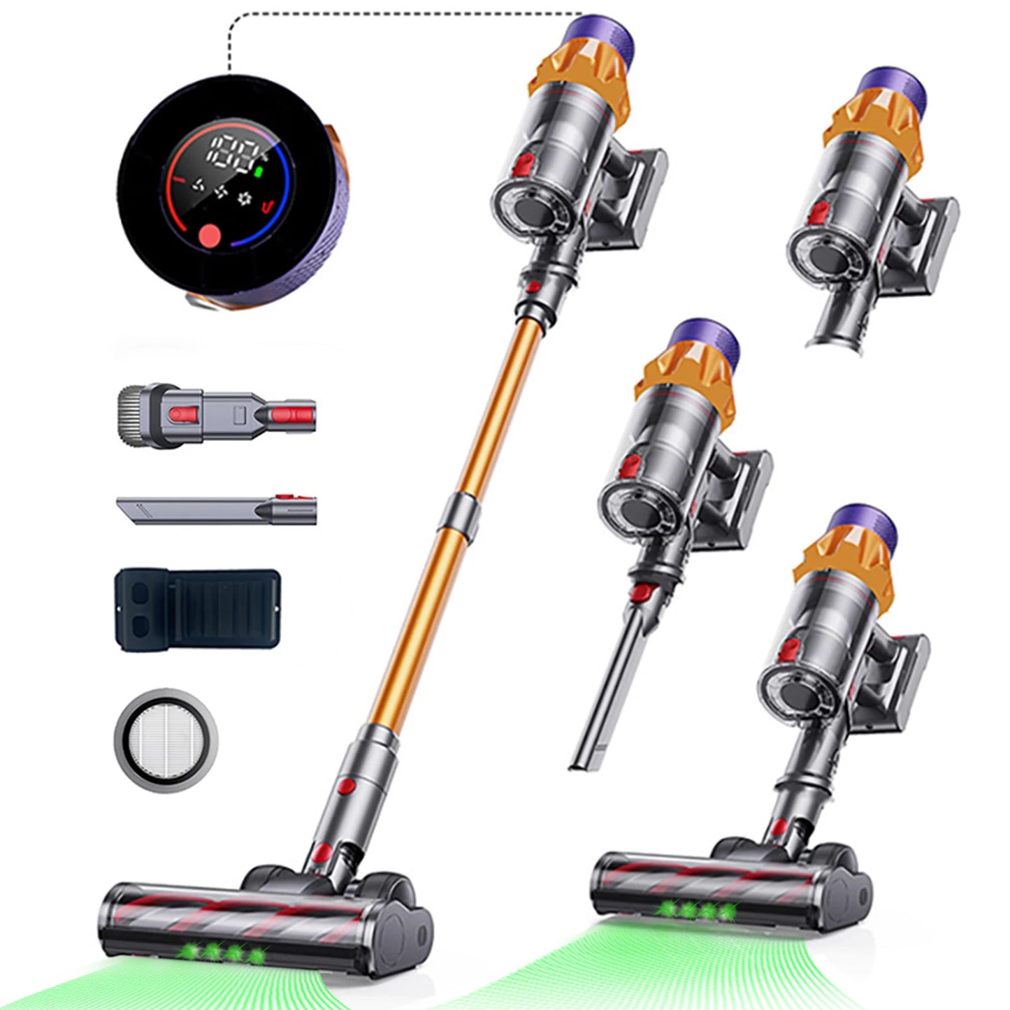 V18 Cordless Vacuum Cleaner 550W 45000PA – Handheld Home Vacuum Powerful Brushless Motor,