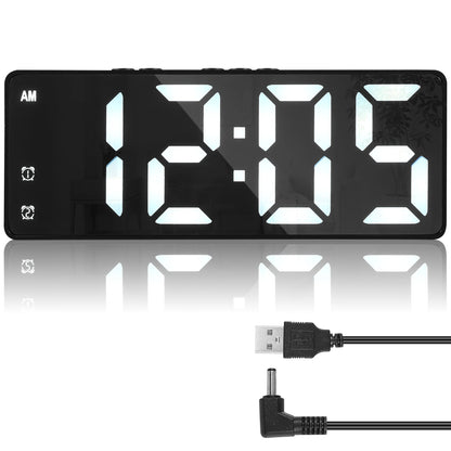 LED alarm digital clock voice control, adjustable brightness high-definition digital dual power mute living room clock.