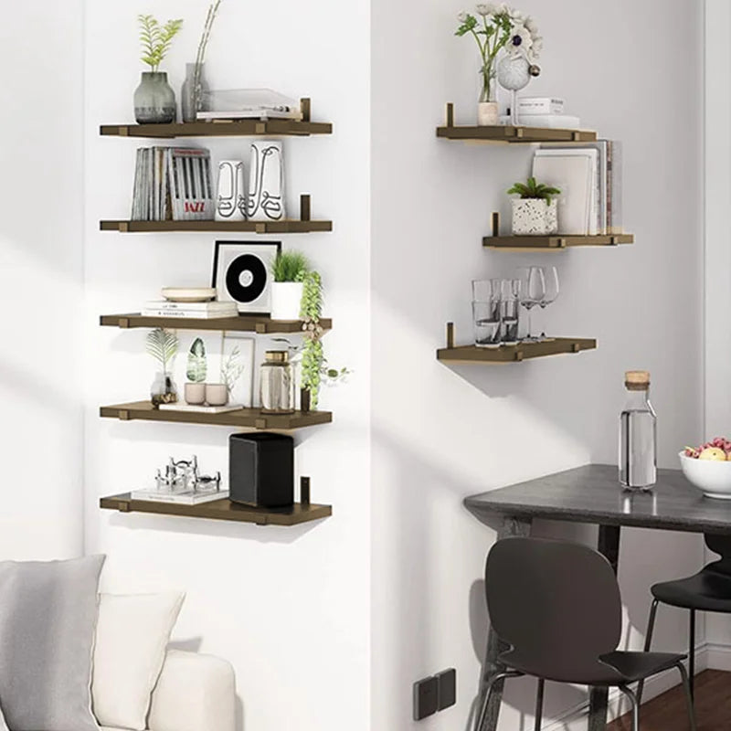 5 layers floating shelf, a word board shelf,Wall organizer, strong bearing capacity, including iron frame, screws and other acce