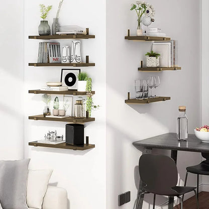 5 layers floating shelf, a word board shelf,Wall organizer, strong bearing capacity, including iron frame, screws and other acce