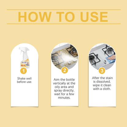 120ml Greasy Dirt Cleaner Spray Strong Kitchen Oil Stain Degreaser Mild, Non-corrosive Cleaning Polishing Stove Range Hood Agent