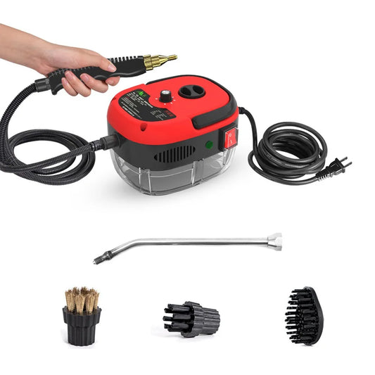 2500W Portable Handheld  High Temperature Pressurized Steam Cleaning Machine with Brush Heads for Kitchen Cleaning
