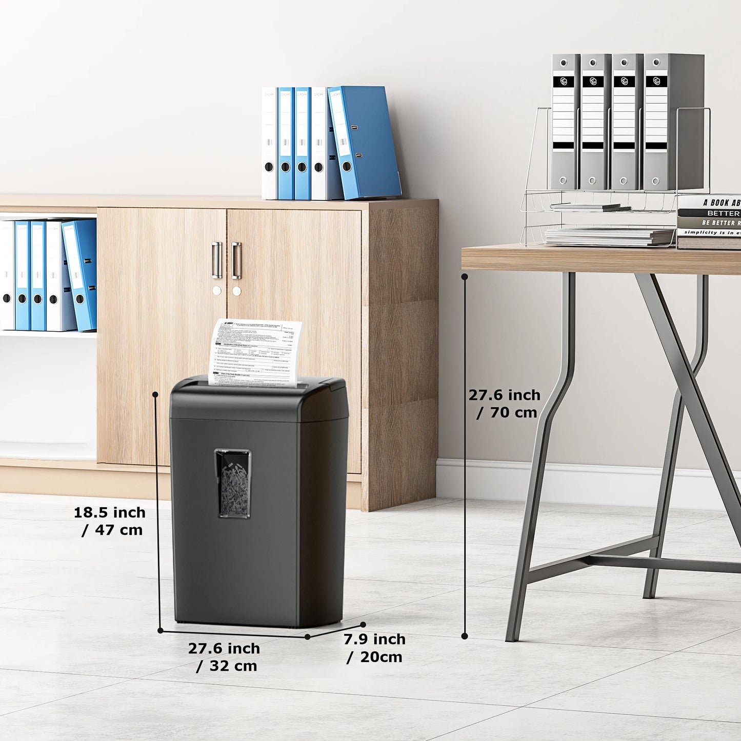 Bonsaii 10-Sheet P-4 Cross-Cut Shredder with 5.5-Gallon Basket, Shreds Paper/Staples/Credit Cards/Clips 