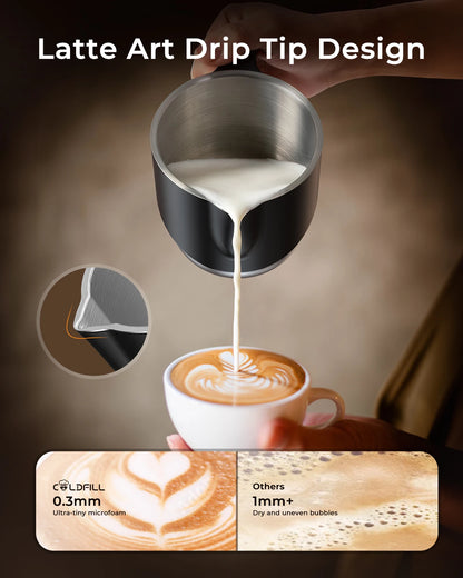 8-in-1 Electric Milk Frother and Steamer for Coffee, 400ml Large Capacity Detachable Milk Steamer.