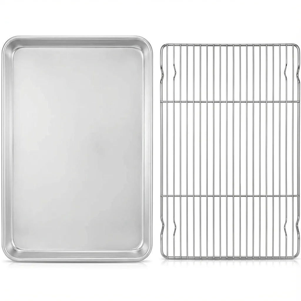 Commercial Kitchen Oven Safe Grill Pan, Oil Draining. 40x31x3cm, Heavy Duty,
