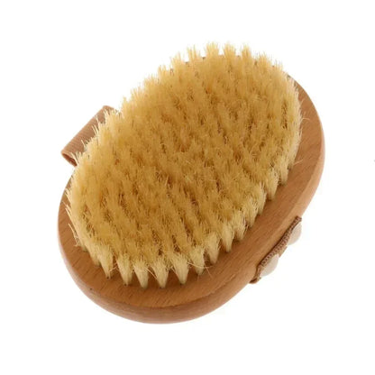 Wooden Body Brush Natural Boar Bristle Organic Dry Skin Exfoliating Bathing Brush