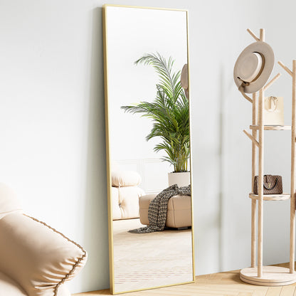 64"x21" Full Body Wall-Mounted Mirror with Stand