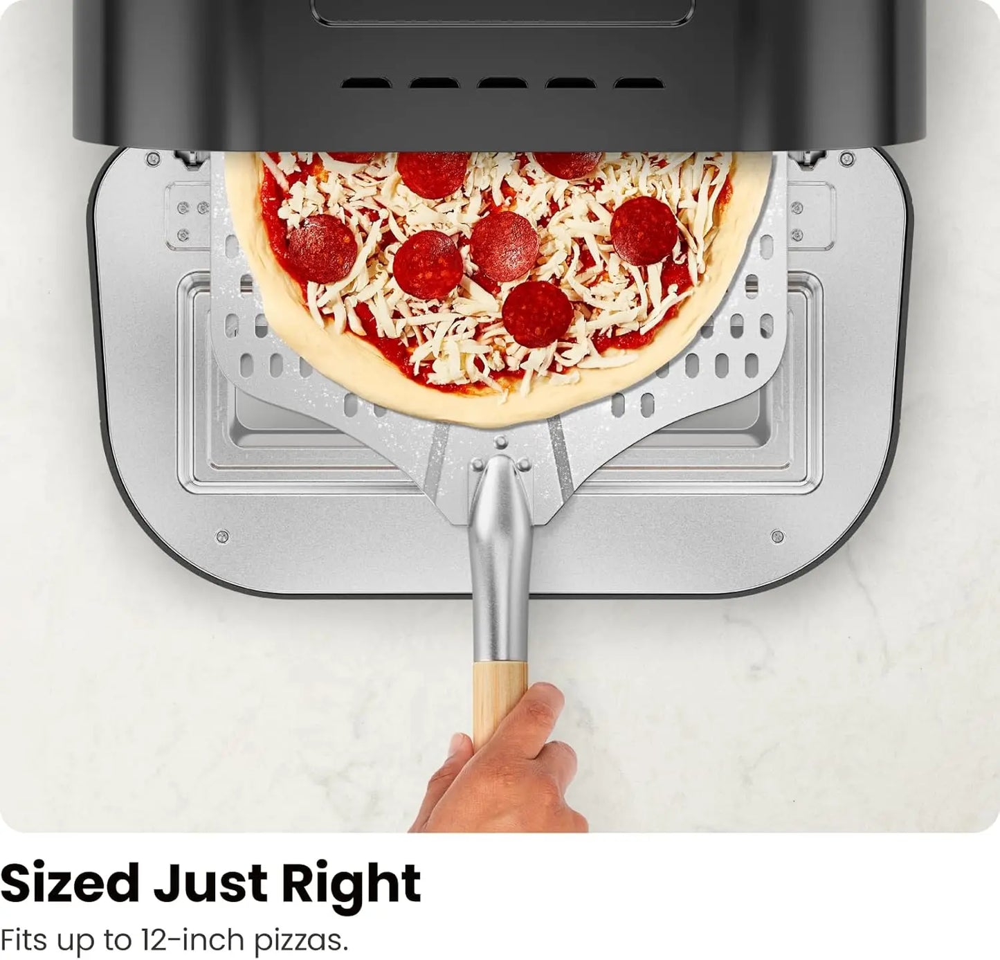 Electric Countertop Indoor Pizza Oven - Heats to 800°F  Makes 12 Inch Pizzas in Minutes,