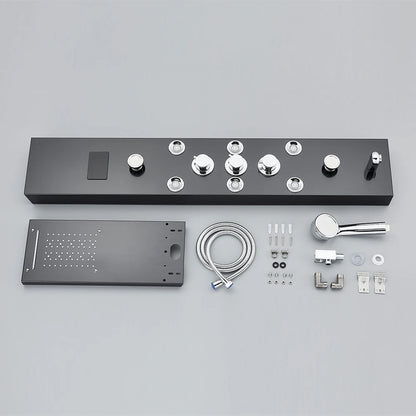 LED Shower Panel Tower System Rain Waterfall Shower Column Hydroelectricity LCD Display With Massage Body Spa Bath Shower Faucet
