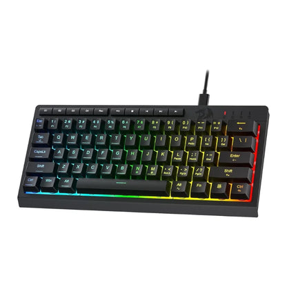 Wired RGB Membrane Gaming Keyboard, Compact 61 Keys Linear Mechanical-Feel Switch