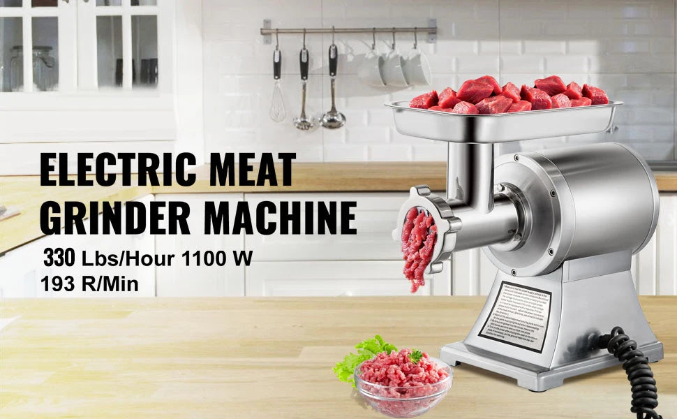 250Kg/H Electric Meat Mincer Grinder, Food Processor Sausage Maker Machine