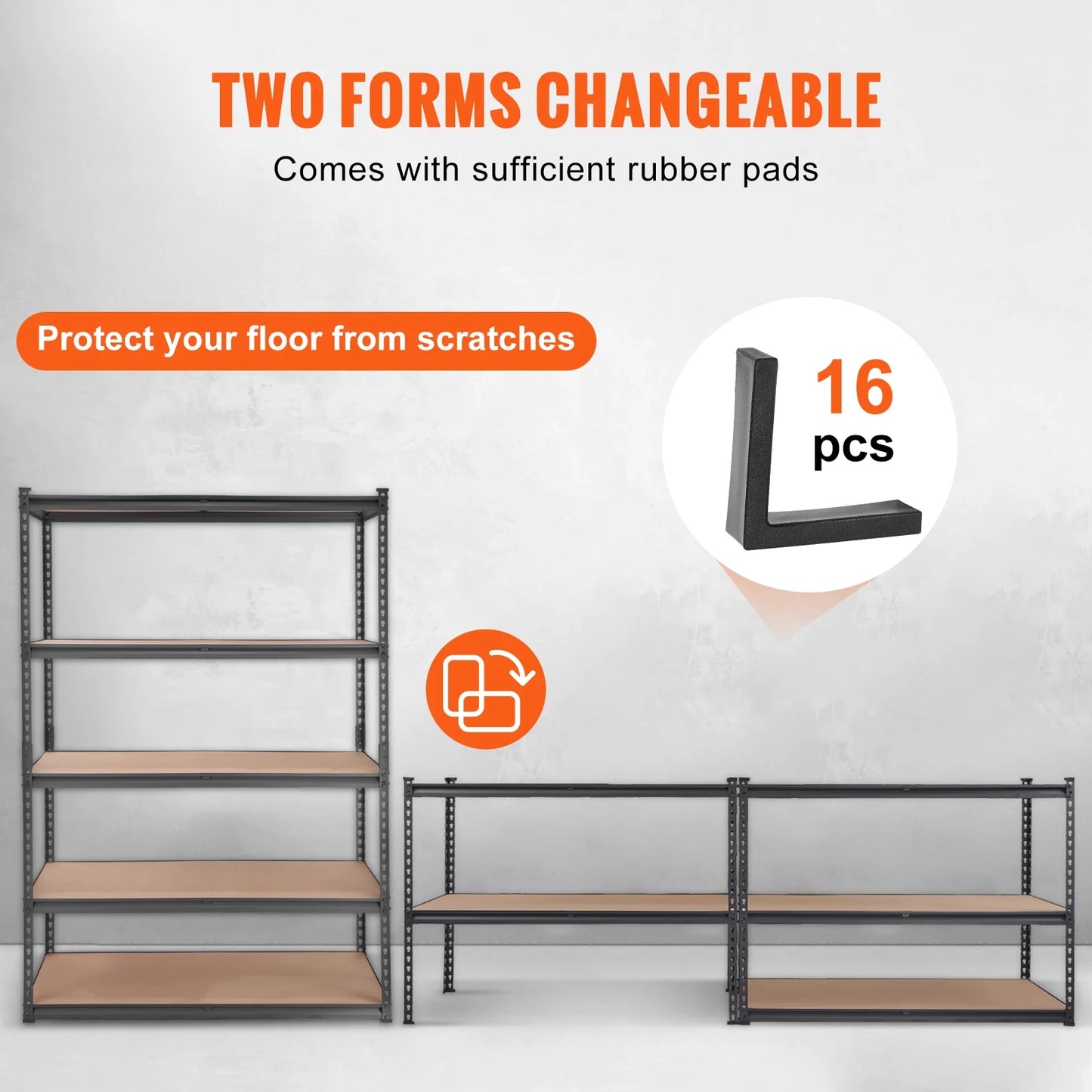 5 Layers Standing Storage Shelving Unit Heavy Duty Organizer Metal Rack for Kitchen Living Room and office.