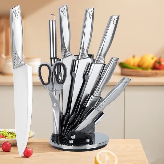 8pcs Stainless Steel Chef's  Kitchen Knives Set  and Vegetable Cutting Knife.