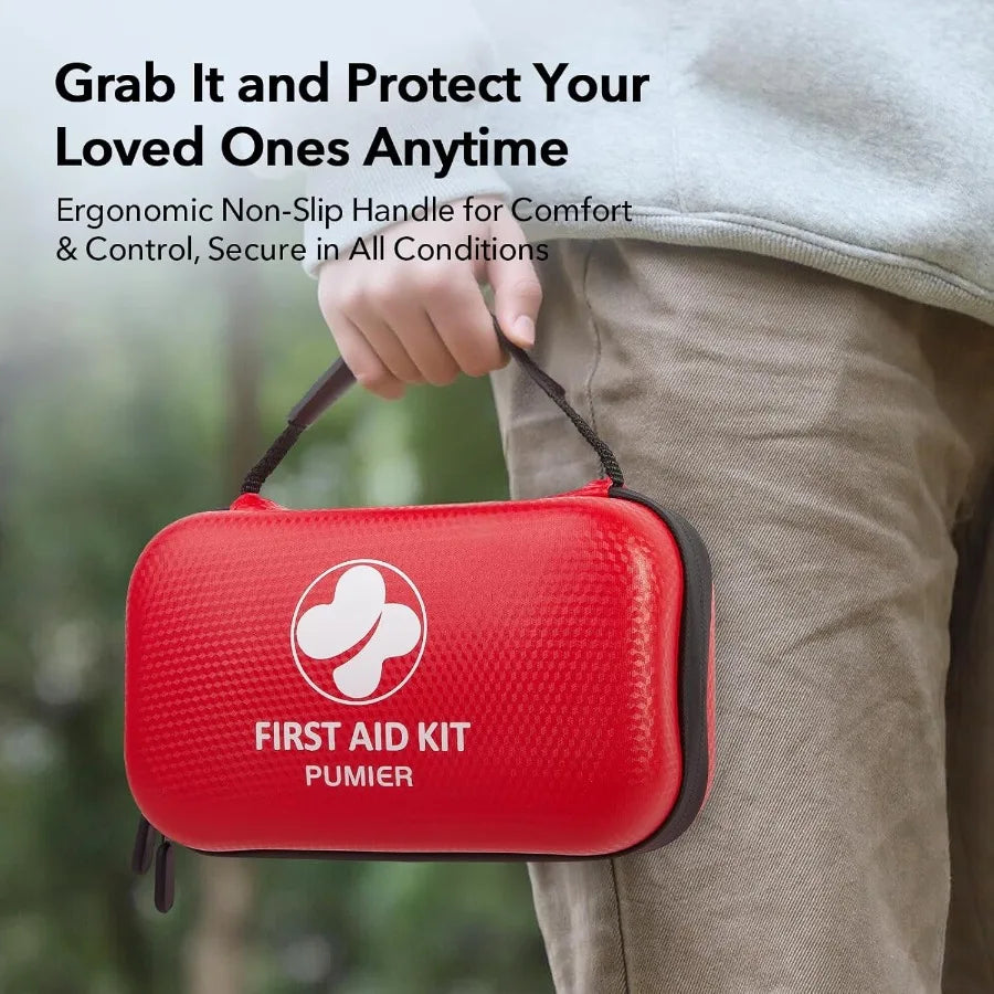 First Aid Kit for Car Home Travel Camping 350pcs Compact Waterproof Hard Case Public Emergency Must Have Survival Kits Perfect