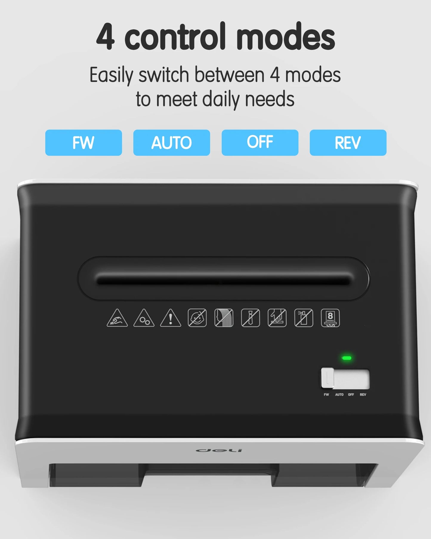 Deli 8-Sheet Paper Shredder Home Office Use Shredder, Mini Desktop Crosscut Shredder with 0.7 Gallon Bin Shred Credit Card/Mail