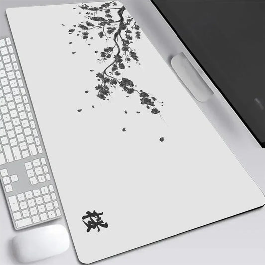 Japan Cherry Blossom Mouse Pad XXL Gray Laptops Gaming Desk mat