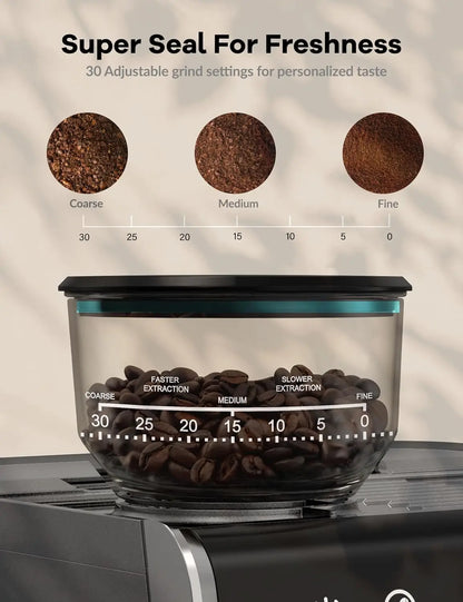 20 Bar Espresso Coffee Machine 1450W Semi Automatic Espresso Maker with Grinder for Latte Cappuccino Gift Coffee Lover