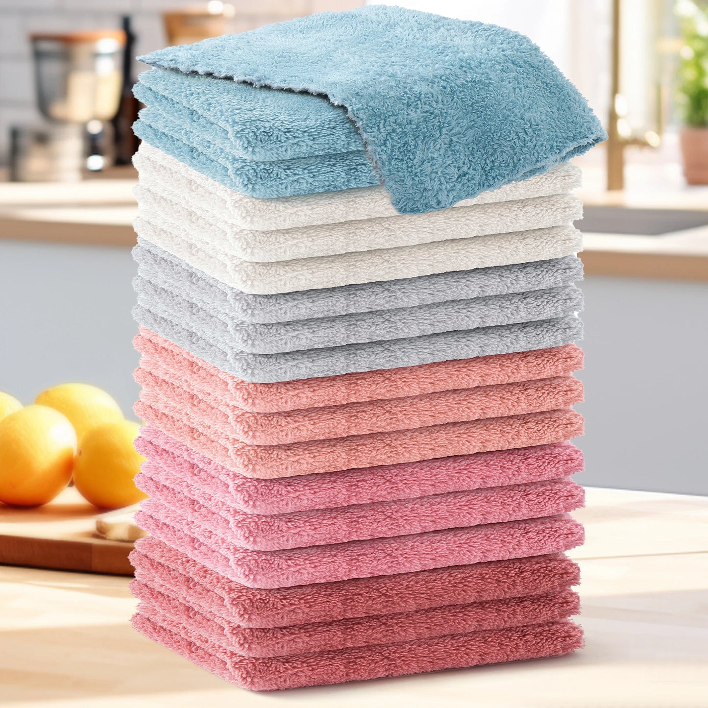 Household clean Set of 12 or18 piece, Soft and Highly Absorbent, Perfect for Kitchen and Bathroom, Multi functional for Home Use